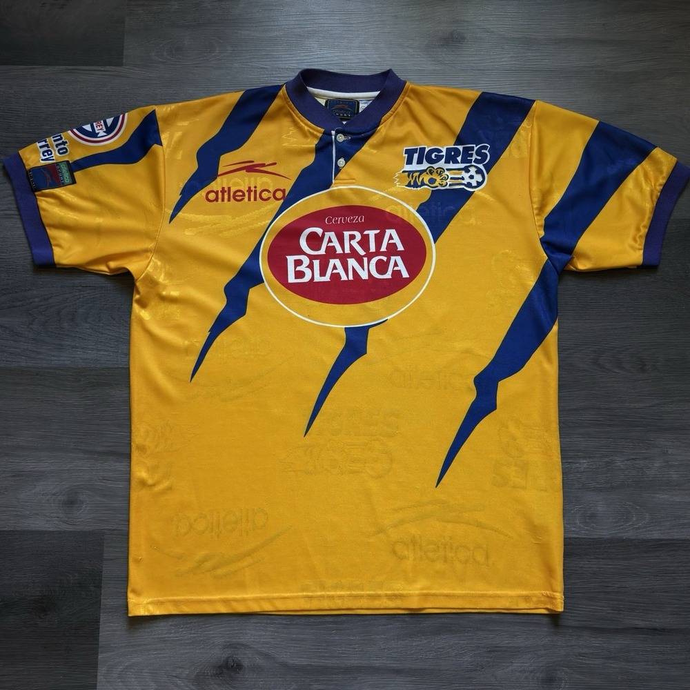 UANL Tigres Atletica Liga MX 1997 1998 Home Jersey Mens L Monterrey Soccer